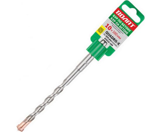 Бур-сверло Quadro-X 10x100x160 мм, SDS-plus ВОЛАТ 83010-160 