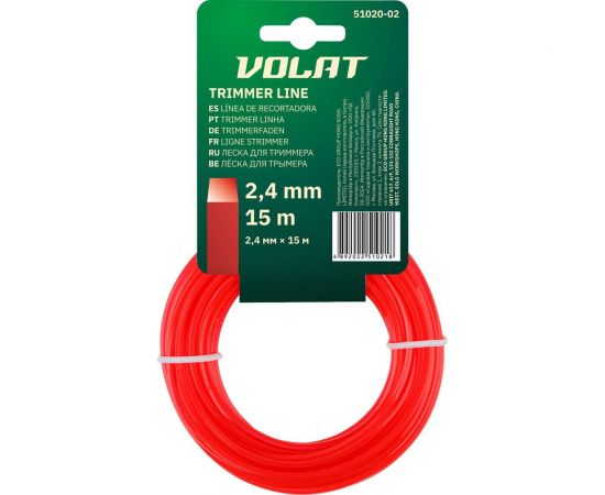 Леска 2.4 мм, 15 м, квадратное сечение ВОЛАТ 51020-02 