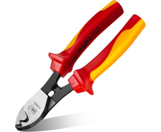 Диэлектрический кабелерез DELI dl515106 160мм (сертификат vde до 1000в, сталь cr-v, рукоять pp+tpr) 110631 