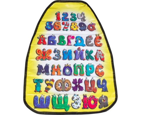 Защитная накидка на спинку переднего сидения DolleX 61х46 см, алфавит и цифры NSR-203 