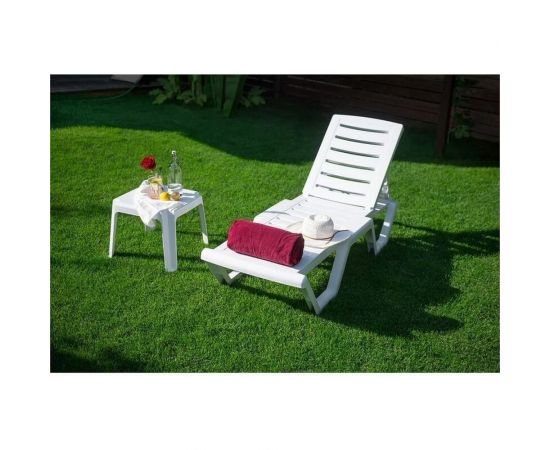 Шезлонг ELLASTIK-PLAST Атлант белый, 186x63x32 см M-SHEZ01ATLANT1 – изображение 2