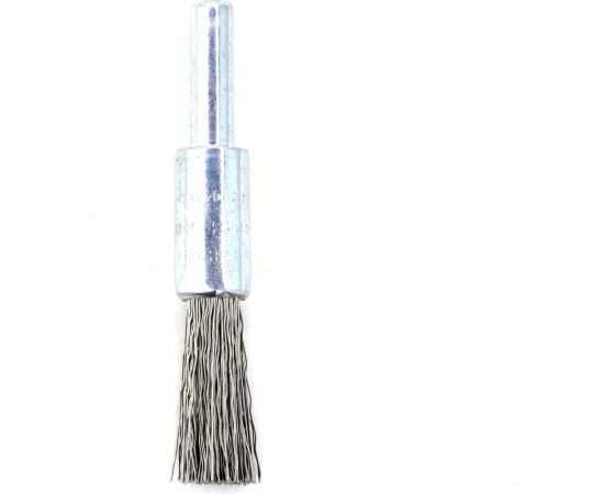 Щетка концевая для дрели 15х6 мм, проволока нержавеющая сталь 0.3 мм SIT 0954 – изображение 2