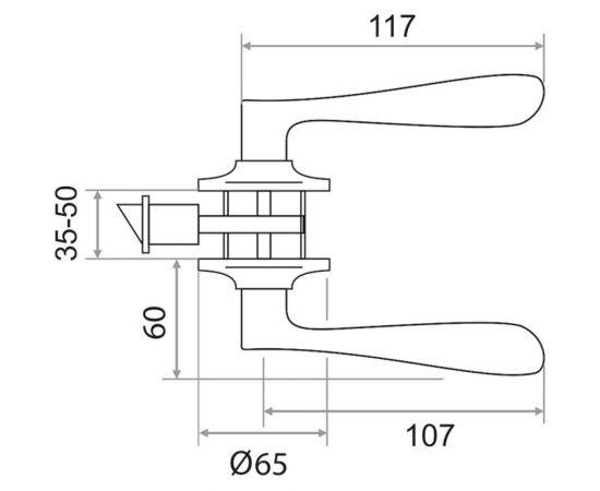 Ручка-защелка Trodos ЗВ3-05 бронза 204132 – изображение 2