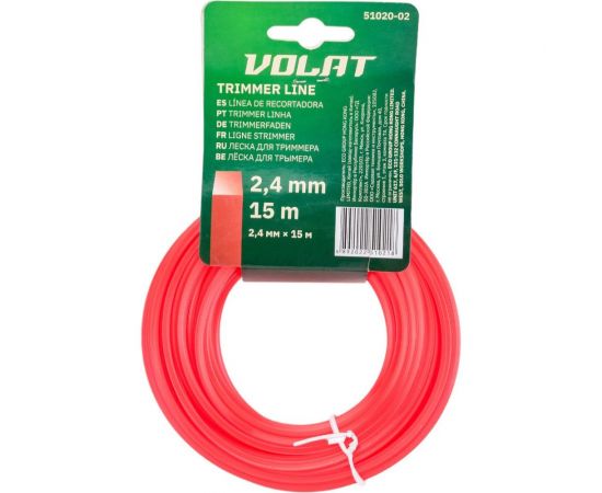 Леска 2.4 мм, 15 м, квадратное сечение ВОЛАТ 51020-02 – изображение 2
