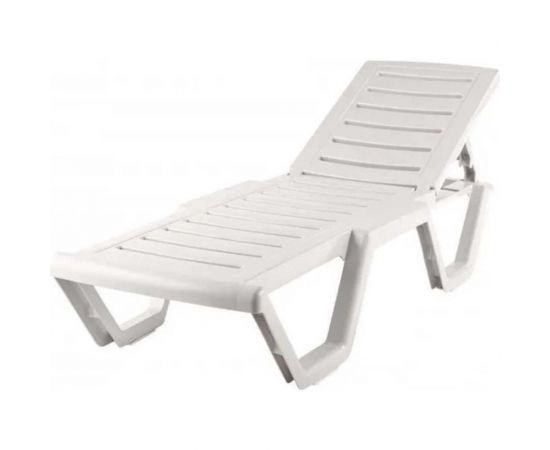 Шезлонг ELLASTIK-PLAST Атлант белый, 186x63x32 см M-SHEZ01ATLANT1 – изображение 3