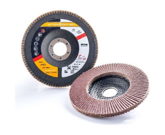 Конический лепестковый круг AC721X ECO 125x22 мм, оксид алюминия, Р80 Interflex 1005803041 – изображение 3