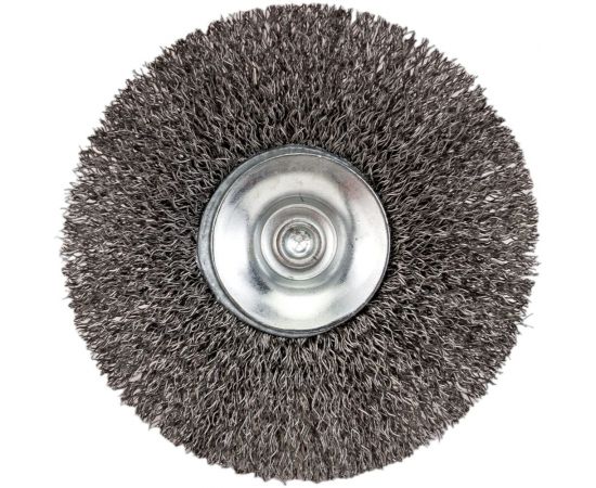 Щетка-крацовка коническая со шпилькой (100 мм; стальная витая проволока) Pobedit 2132010 – изображение 3