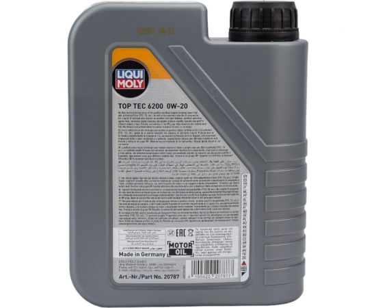 НС-синтетическое моторное масло LIQUI MOLY Top Tec 6200 0W-20 1л 20787 – изображение 4