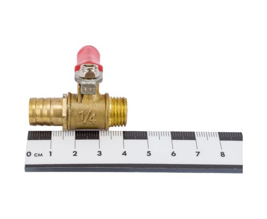 Краник латунный елочка 12 мм - резьба наружная 1/4" Pegas pneumatic 4416 – изображение 4