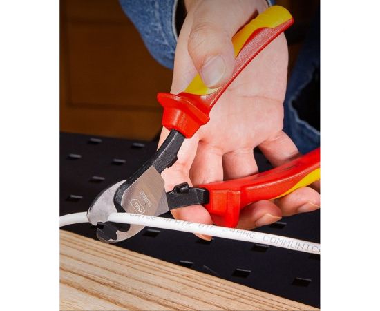 Диэлектрический кабелерез DELI dl515106 160мм (сертификат vde до 1000в, сталь cr-v, рукоять pp+tpr) 110631 – изображение 4