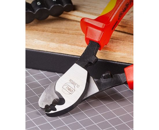 Диэлектрический кабелерез DELI dl515106 160мм (сертификат vde до 1000в, сталь cr-v, рукоять pp+tpr) 110631 – изображение 6