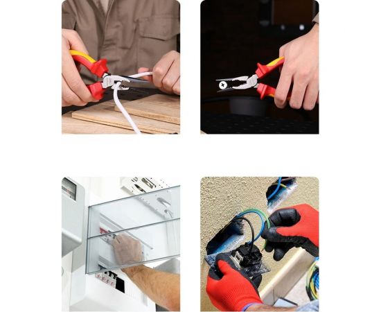 Диэлектрические удлиненные плоскогубцы DELI dl512106 160мм (сертификат vde до 1000в, сталь cr-v, рукоять pp+tpr) 110601 – изображение 8