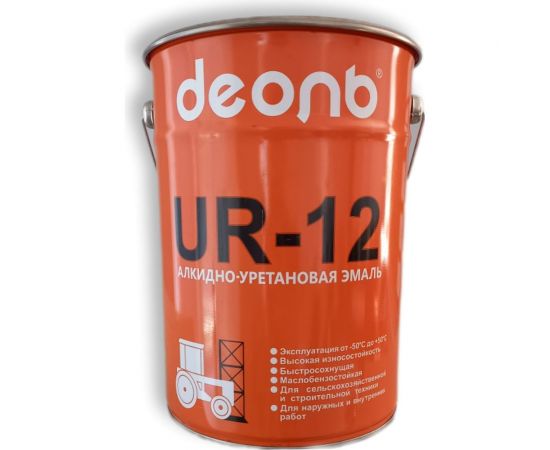 Быстросохнущая автоспецэмаль Деоль UR-12 оранжевая глянцевая UR12O5 