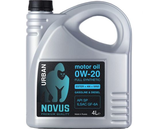 Моторное масло Новус NOVUS URBAN 0W-20 (ESTER+AN+VHVI) API SP, ACEA C5, C6, 4 л URB202304 