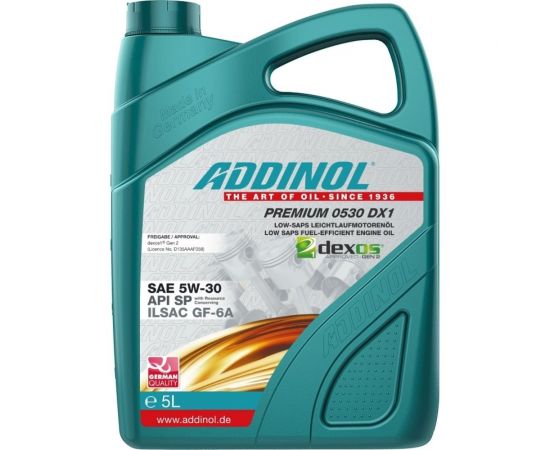 Моторное масло Addinol Premium 0530 DX1 синтетическое, 5W-30, 5л 72105581 