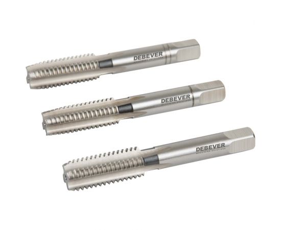 Комплект ручных метчиков DeBever M3х0.5, HSS, DIN 352, ISO2/6H, 3 шт. DB-30030 