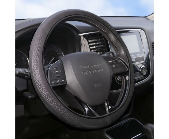 Оплетка на руль SENATOR Nevada тиснение, без обода, M /черный/ OPLS2201 