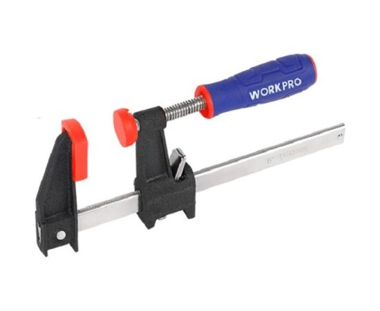 Быстрорегулируемая F-образная струбцина WORKPRO 600 мм WP232033 