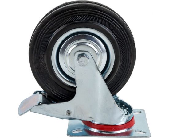 Колесо на площадке со стопором для транспортных тележек d=125 мм ТУНДРА 3609822 