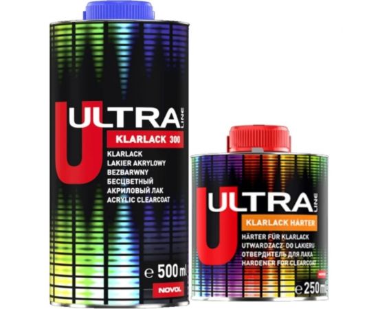 Лак NOVOL ULTRA KLARLACK 300 2К акриловый, банка 0.5 л, с отвердителем 0.25 л 99223-99421 