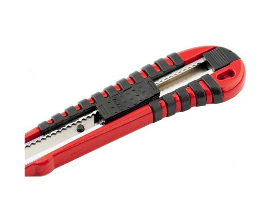 Нож 9мм, выдвижное лезвие, металлическая направляющая, эргономичная двухкомпонентная рукоятка MATRIX 78937 – изображение 2