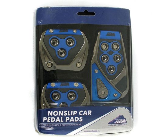 Накладки на 3 педали Nova Bright анодированный металл, синие 33751 – изображение 2