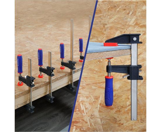 Быстрорегулируемая F-образная струбцина WORKPRO 600 мм WP232033 – изображение 2