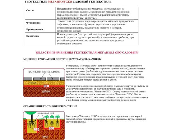 Садовый геотексиль (1.6х50 м; 80 кв.м) МЕГАИЗОЛ GEO 3480121 – изображение 2