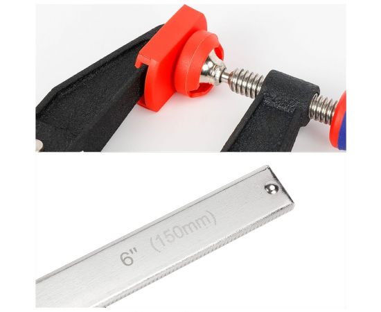 Быстрорегулируемая F-образная струбцина WORKPRO 600 мм WP232033 – изображение 3