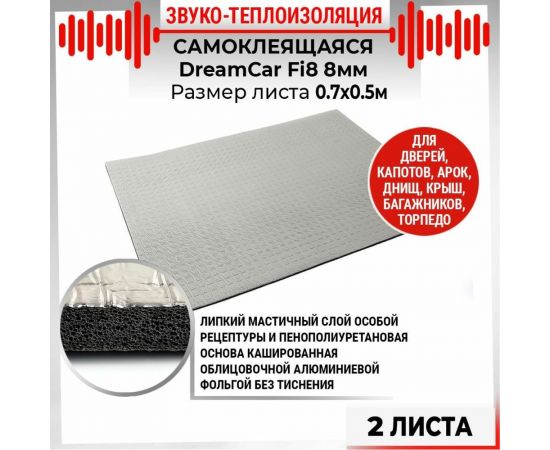 Звуко-теплоизолирующий материал Dreamcar Fi8, уп. 2 листа FI-8M0-S070050P1436 – изображение 4