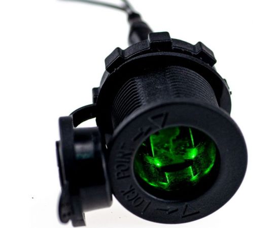 Разъем прикуривателя в авто Pro Legend врезной, 12-24 В, LED, зеленая подсветка PL9377 – изображение 5