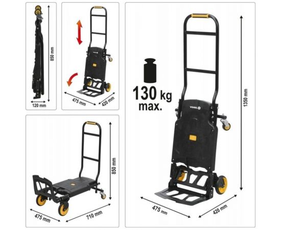 Складная транспортная тележка 2в1 VOREL 130 кг 78663 – изображение 6