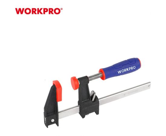 Быстрорегулируемая F-образная струбцина WORKPRO 600 мм WP232033 – изображение 7
