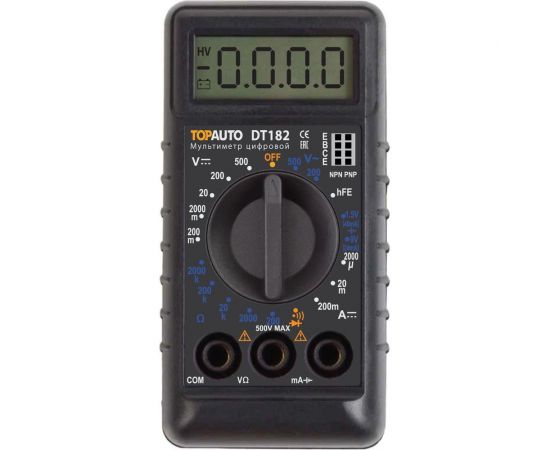 Цифровой мультиметр TopAuto звуковая прозвонка цепи, компактный в блистере DT182 