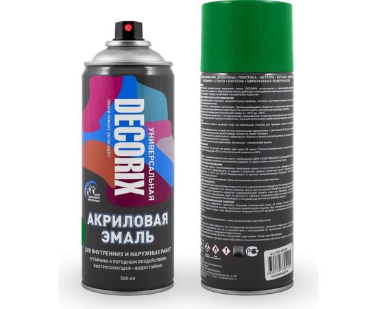 Аэрозольная акриловая эмаль Decorix (универсальная; зеленый; 520 мл) 0101-14 DX 