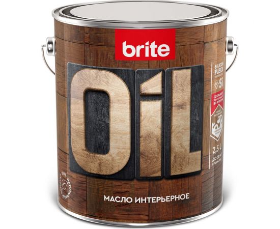 Интерьерное масло BRITE FLEXX бесцветное, банка 2,5 л 212484 