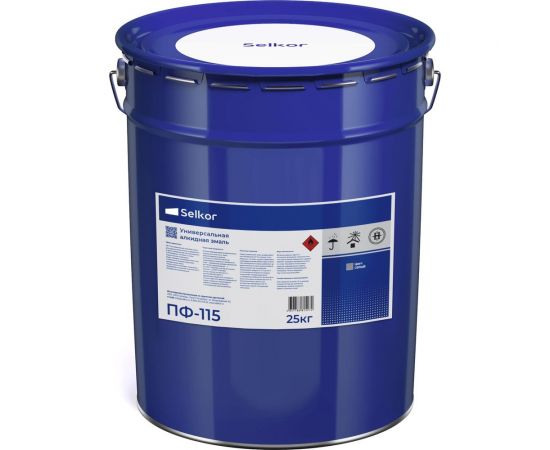 Эмаль Selkor ПФ-115 серая 25 кг 81012 – изображение 2