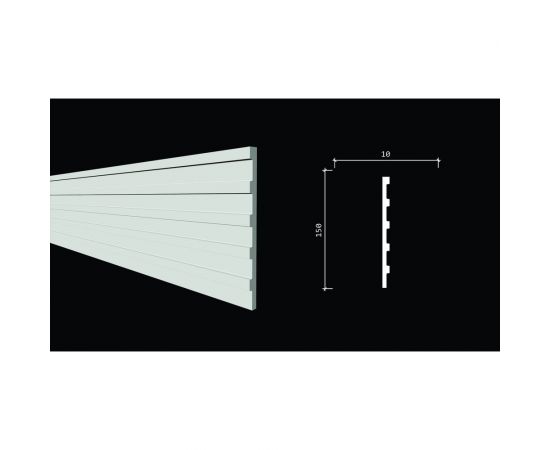 Панель стеновая ""Грани"" ударопрочная, влагостойкая, под покраску Decor-Dizayn 150x10x3000 мм DD901 (3m) – изображение 2