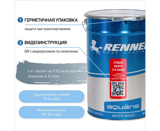 Интерьерная лазурь для дерева RENNER YM M349 R372 1 кг 1-372 – изображение 4