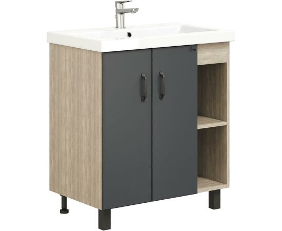 Тумба с раковиной Onika ТИМБЕР 70.10 серый мат./дуб сонома 107057 