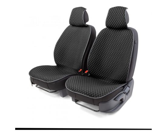 Накидки на передние сиденья CarPerformance, 2 шт. материал fiberflax /мягкий лен/ CUS-1052 BK/GY 