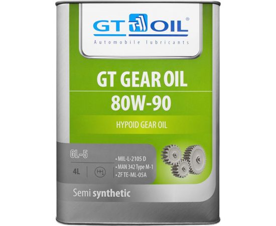 Масло Gear Oil, SAE 80W-90, API GL-5, 4 л GT OIL 8809059407837 