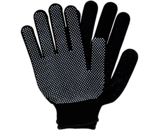 Защитные перчатки ООО Комус нейлон с ПВХ покрытием, черные, 13 класс, 12 пар 1373345 