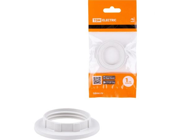 Кольцо для патрона TDM Е14, термостойкий пластик, белый, SQ0335-0163 