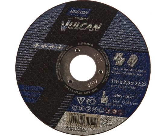 Круг отрезной по нержавейке/металлу NV 41 (115x2.5x22.23 мм; 80 м/сек) Norton 66252925442 