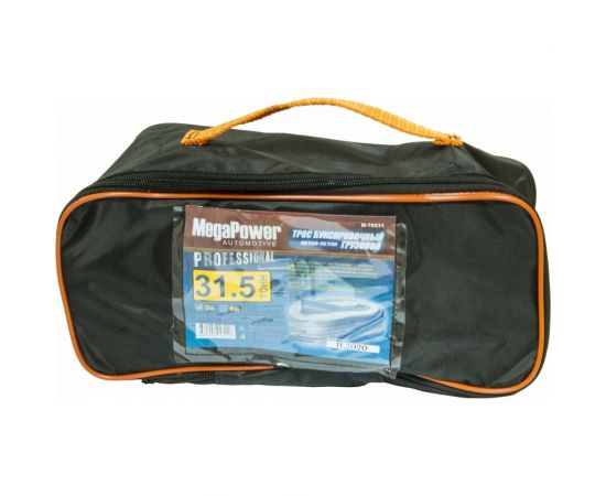 Буксировочный грузовой трос MEGAPOWER 31500 кг, 5 м, ширина 90 мм, петля-петля, в сумке M-78531 – изображение 2