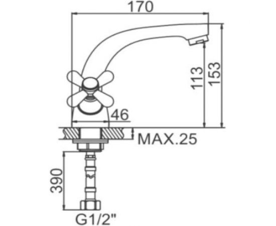 Смеситель для умывальника LEDEME L1318-2 с гайкой 807512 – изображение 2