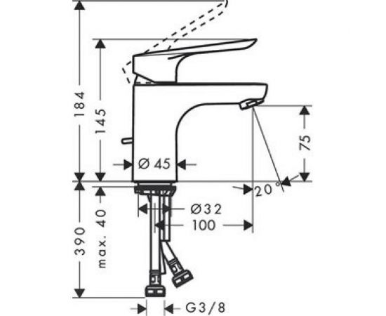 Смеситель для раковины HANSGROHE Logis E 70 71160000 00000053009 – изображение 2