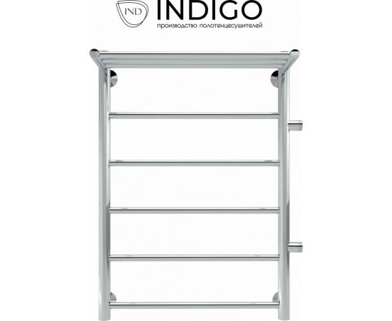 Полотенцесушитель INDIGO Line с полкой 1"" - 3/4 - 1/2, 80/50, м/о 50 см, боковое подключение справа LLSHSW80-50R-б/п-50 – изображение 3