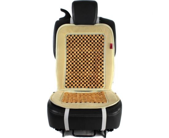 Накидка на сиденье Heyner массажер, деревянные шарики, велюр, бежевая 709200 – изображение 3